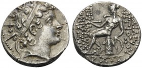 SELEUKID KINGS OF SYRIA. Antiochos VI Epiphanes Dionysos, 144-142 BC. Drachm (Silver, 16 mm, 4.19 g, 1 h), Antioch, SE 170 = 143/2. Radiate and diadem...