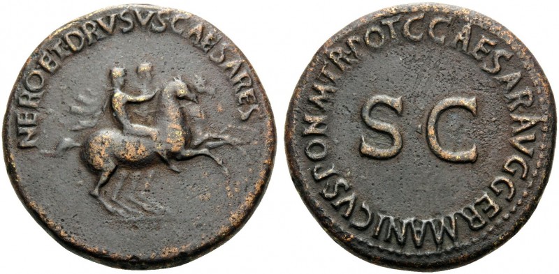 Nero & Drusus Caesar, died 31 and 33, respectively. Dupondius (Orichalcum, 28 mm...