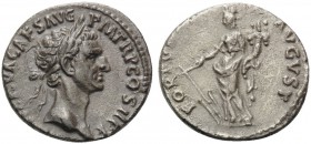 Nerva, 96-98. Denarius (Silver, 17 mm, 3.10 g, 6 h), Rome, 96 AD. IMP NERVA CAES AVG P M TR P COS II P P Laureate head of Nerva to right. Rev. FORTVNA...
