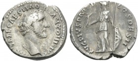 Antoninus Pius, 138-161. Denarius (Silver, 17 mm, 3.06 g, 5 h), Rome, 138. IMP T AEL CAES HADRI ANTONINVS Bare head of Antoninus Pius to right. Rev. A...