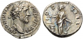 Antoninus Pius, 138-161. Denarius (Silver, 17.5 mm, 3.59 g, 5 h), Rome, 147-148. ANTONINVS AVG PIVS P P TR P XI Laureate head of Antoninus Pius to rig...