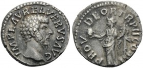 Lucius Verus, 161-169. Denarius (Silver, 17 mm, 3.08 g, 12 h), Rome, 161-162. IMP L AVREL VERVS AVG Bare bust of Lucius Verus to right. Rev. PROV DEOR...