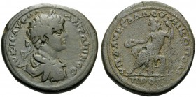MOESIA INFERIOR. Nicopolis ad Istrum . Caracalla, 198-217. (Bronze, 28 mm, 15.23 g, 1 h), L. Aurelius Gallus. AV K M AYP ANTΩNEINOC Laureate, draped a...