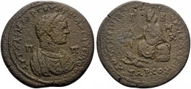 CILICIA. Tarsus . Caracalla, 198-217. (Bronze, 33 mm, 17.60 g, 6 h). AYT KAI M AYP CEYHPOC ANTΩNEINOC / Π-Π Bust of Caracalla to right, wearing crown ...