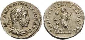 Elagabalus, 218-222. Denarius (Silver, 18 mm, 3.36 g, 12 h), Rome, 220-222. IMP ANTONINVS PIVS AVG Laureate and draped bust of Elagabalus to right. Re...