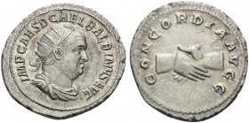 Balbinus, 238. Antoninianus (Silver, 23 mm, 3.95 g, 10 h), Rome. IMP CAES D CAEL BALBINVS AVG Radiate, draped, and cuirassed bust of Balbinus to right...