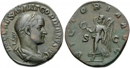 Gordian III, 238-244. Sestertius (Orichalcum, 30 mm, 19.14 g, 12 h), Rome, 238-239. IMP CAES M ANT GORDIANVS AVG Laureate, draped, and cuirassed bust ...