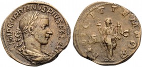 Gordian III, 238-244. Sestertius (Bronze, 31 mm, 19.03 g, 1 h), Rome, 243-244. IMP GORDIANVS PIVS FEL AVG Laureate, draped, and cuirassed bust right, ...