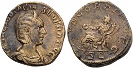 Otacilia Severa, Augusta, 244-249. Sestertius (Orichalcum, 28 mm, 16.96 g, 1 h), Rome. MARCIA OTACIL SEVERA AVG Diademed and draped bust of Otacilia S...