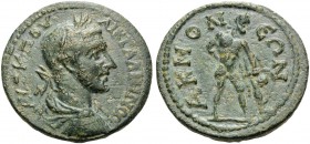 PHRYGIA. Acmoneia . Gallienus, 253-268. (Bronze, 23 mm, 18.42 g, 5 h). AYT K ΠOY ΛIK ΓAΛIHNOC Laureate, draped and cuirassed bust of Gallienus, seen f...