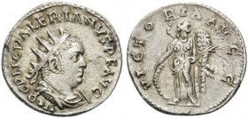 Valerian I, 253-260. Antoninianus (Silver, 20 mm, 3.79 g, 6 h), Rome, 256-257. IMP C P LIC GALLIENVS P F AVG Radiate, draped and cuirassed bust of Val...