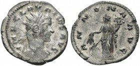 Claudius II Gothicus, 268-270. Antoninianus (Billon, 20 mm, 3.80 g, 12 h), Rome, 268. IMP CLAVDIVS AVG Radiate and draped bust of Claudius Gothicus to...