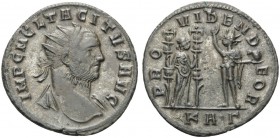 Tacitus, 275-276. Antoninianus (Billon, 22 mm, 3.64 g, 12 h), Serdica, 3rd officina. IMP C M CL TACITVS AVG Radiate bust of Tacitus to right, with sli...