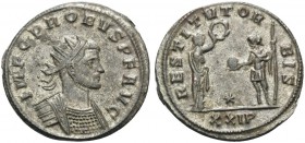 Probus, 276-282. Antoninianus (Billon, 20 mm, 3.71 g, 6 h), Siscia, 278. IMP C PROBVS P F AVG Radiate, draped and cuirassed bust of Probus to right. R...