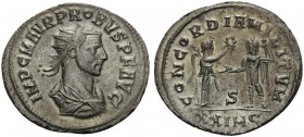 Probus, 276-282. Antoninianus (Billon, 22 mm, 3.74 g, 6 h), Cyzicus, 280. IMP C M AVR PROBVS P F AVG Radiate, draped and cuirassed bust of Probus to r...