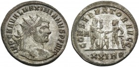 Maximianus, first reign, 286-305. Antoninianus (Billon, 24 mm, 4.71 g, 7 h), Siscia, 288-290. IMP C M A VAL MAXIMIANVS P F AVG Bare bust of Maximianus...