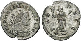 Maximianus, first reign, 286-305. Antoninianus (Billon, 23 mm, 3.53 g, 6 h), Lugdunum, 293. IMP MAXIMIANVS P AVG Radiate, draped and cuirassed bust of...