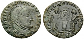 Constantine I, 307/310-337. Follis (Bronze, 16 mm, 1.98 g, 4 h), Contemporary imitation of a Siscia mint issue, struck circa 4th to early 5th century....