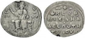 Michael VII Ducas, 1071-1078. Miliaresion (Silver, 18 mm, 1.17 g, 5 h), Class IV, Constantinople. IC XC Christ Pantokrator enthroned facing. Rev. Θ KE...