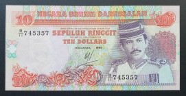 Brunei 10 Ringgit / 10 Dollars 1995
P# 15; UNC