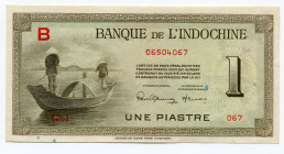 French Indochina 1 Piastre 1945
P# 76; # B 06504067; UNC