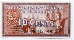 French IndoChina 10 Cents 1939 (ND)
P# 85d; # 381642; UNC