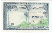 French Indochina 1 Piastre/ 1 Dong 1954 (ND)
P# 105; # 106389515; UNC
