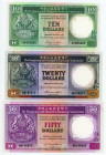 Hong Kong Lot of 3 Banknotes 1985 - 1986
P# 191a; # 192a; 193a; XF