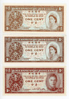 Hong Kong 3 x 1 Cent 1945 - 1995 (ND)
P# 321; # 325b; XF- AUNC