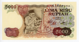 Indonesia 5000 Rupiah 1980
P# 120a; # F0H0381415; UNC