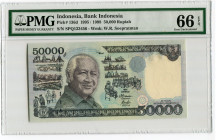 Indonesia 50000 Rupiah 1995 (1998) PMG 66 Fancy Number
P# 136d; # SPQ123456