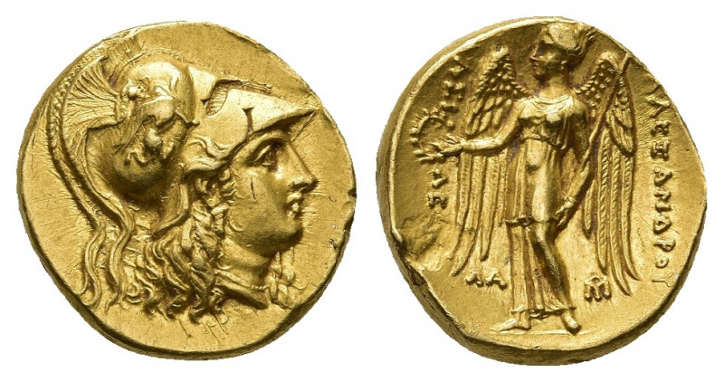 KINGS OF MACEDON. Alexander III 'the Great' (336-323 BC). GOLD Stater. Susa.
Ob...