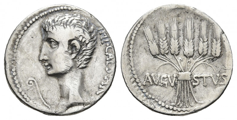 Augustus (27 BC-AD 14). Cistophorus. Pergamum, 27-26 BC.
Obv: IMP•CAESAR, bare ...