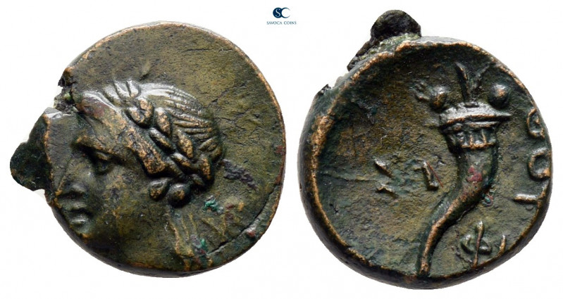 Lucania. Thourioi circa 280-213 BC. 
Bronze Æ

12 mm, 1,74 g



very fine...
