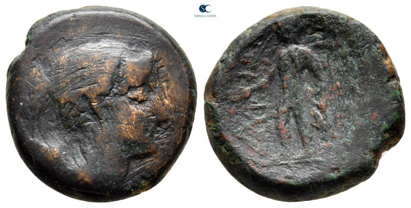 Lucania. Thourioi circa 280-213 BC. 
Bronze Æ

18 mm, 5,92 g



fine