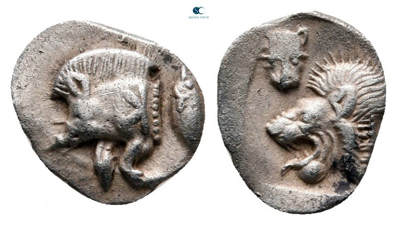 Mysia. Kyzikos circa 525-475 BC. 
Hemiobol AR

6 mm, 0,36 g



very fine