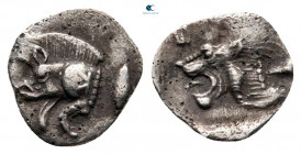 Mysia. Kyzikos circa 525-475 BC. Tetartemorion AR