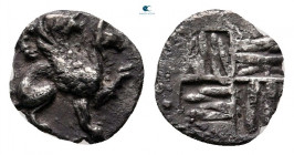 Ionia. Teos circa 500-460 BC. Tetartemorion AR