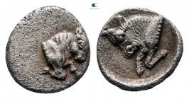 Caria. Uncertain mint circa 500-400 BC. Hemiobol AR