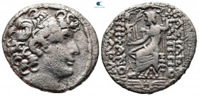 Seleucis and Pieria. Antioch circa 28-27 BC. In the name and types of the Seleukid king Philip I Philadelphos. Tetradrachm AR