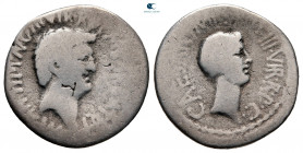 Marc Antony and Octavian 41 BC. Military mint moving with M.Antony. Denarius AR