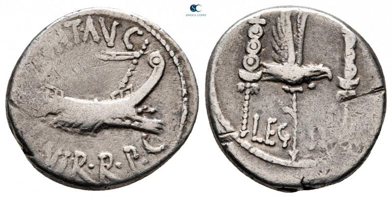 Mark Antony 32-31 BC. Military mint moving with M.Antony
Denarius AR

17 mm, ...