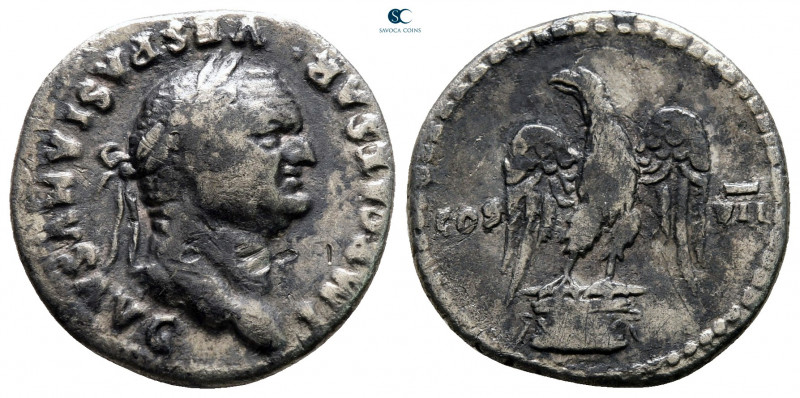 Vespasian AD 69-79. Rome
Denarius AR

19 mm, 3,04 g



nearly very fine