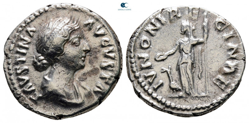 Faustina II AD 147-175. Rome
Denarius AR

18 mm, 2,92 g



very fine