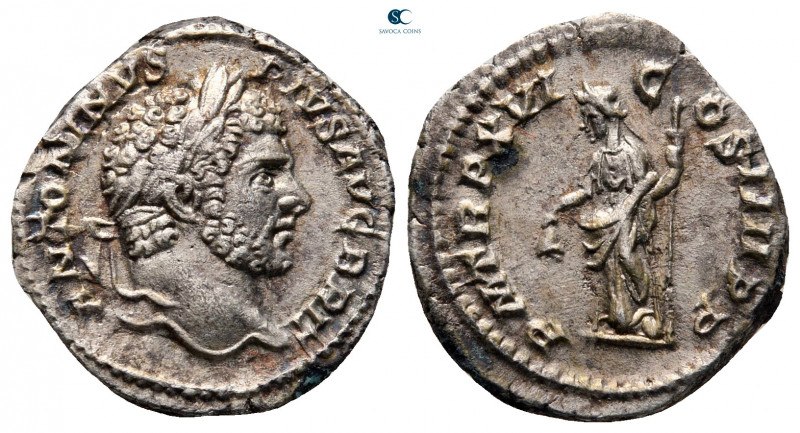 Caracalla AD 198-217. Rome
Denarius AR

19 mm, 2,93 g



good very fine