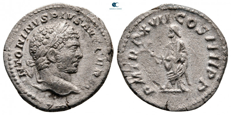 Caracalla AD 198-217. Rome
Denarius AR

19 mm, 1,96 g



nearly very fine