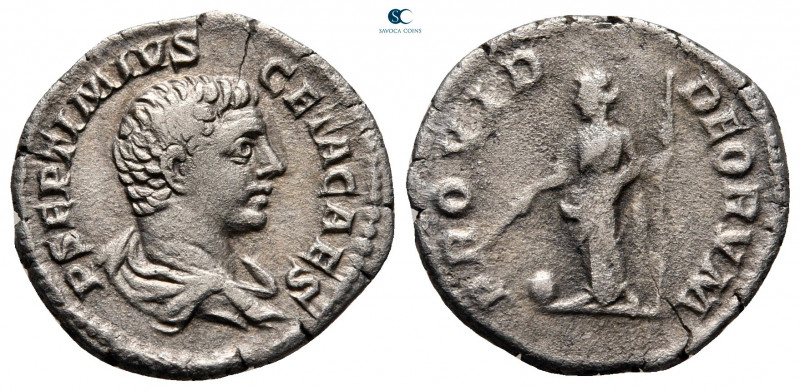 Geta AD 198-211. Rome
Denarius AR

18 mm, 1,88 g



very fine