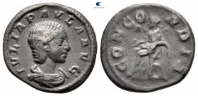 Julia Paula. Augusta AD 219-220. Rome. Limes Denarius Æ