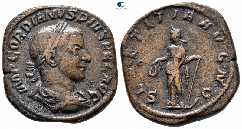 Gordian III AD 238-244. Rome
Sestertius Æ

30 mm, 18,91 g



very fine