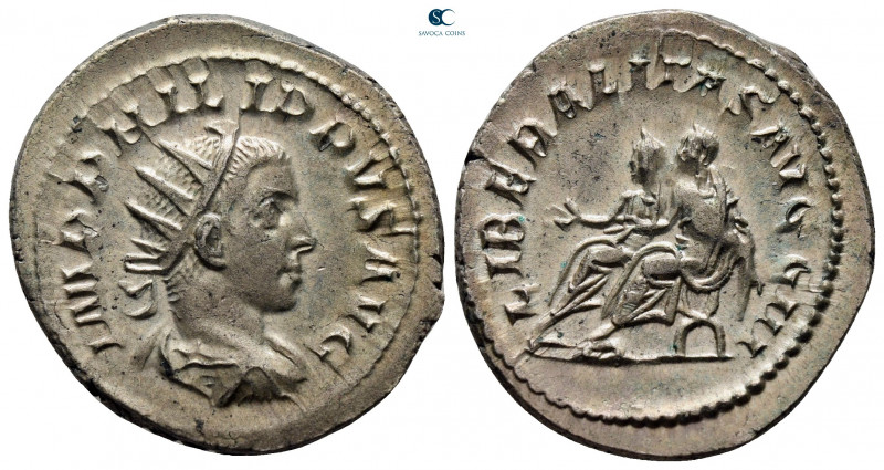 Philip II AD 247-249. Rome
Antoninianus AR

22 mm, 5,31 g



very fine